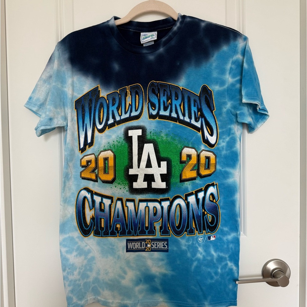 ‘47 Vintage Tubular Tie Dye Dodgers World Series 2020 Champions T-Shirt